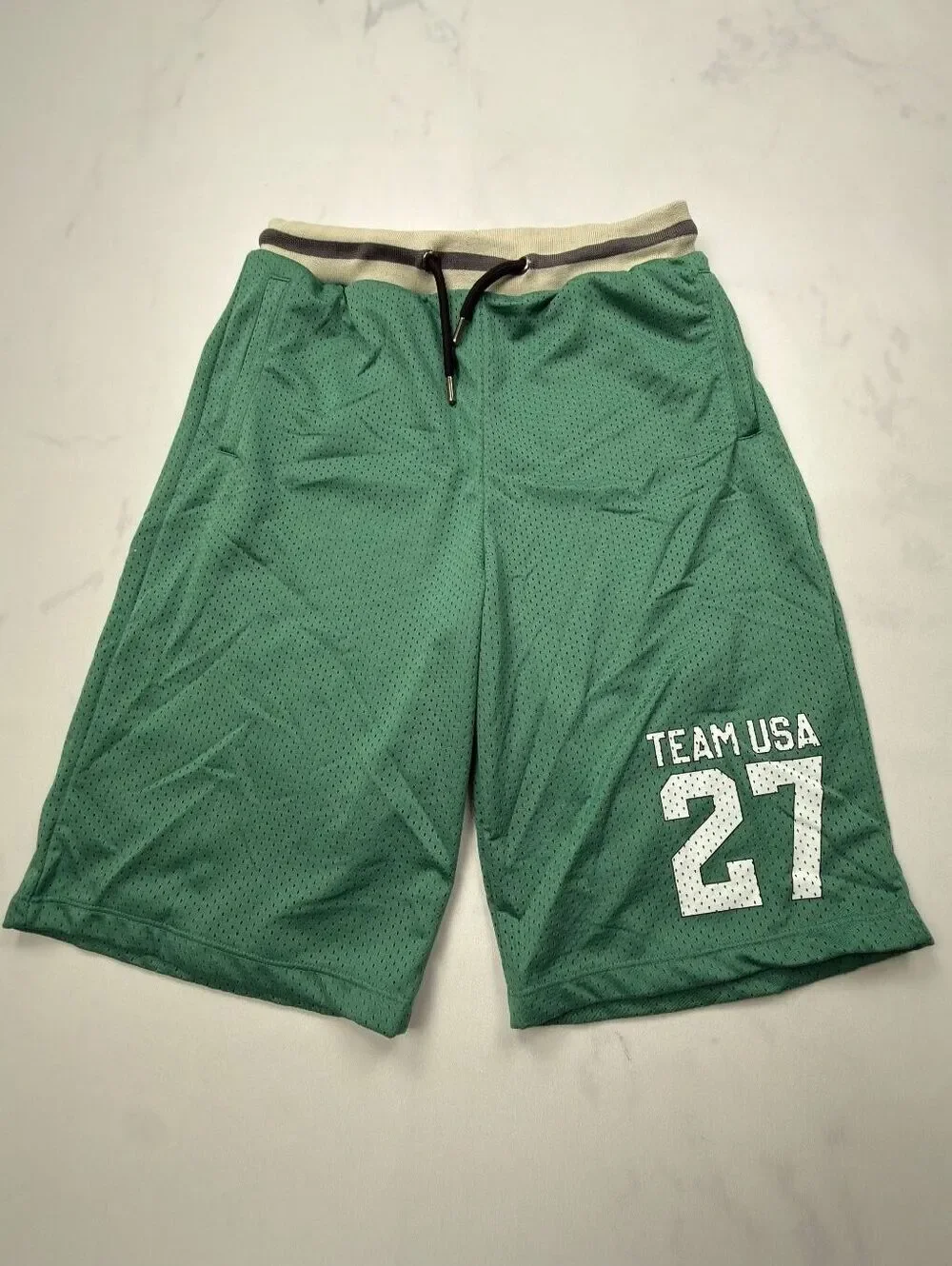 Kidpik Basketball Shorts Green Team USA Sport Athletic - Boys XXL